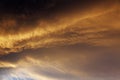Dramatic storm sky in sunset over Umea Royalty Free Stock Photo
