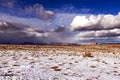 Dramatic Storm and Sunrays Over Grand Canyon West: A Duel of Light and Shadow Royalty Free Stock Photo