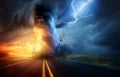 Dramatic Storm And Tornado