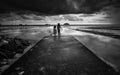 Dramatic stormy clouds at a beach Royalty Free Stock Photo