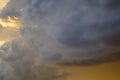 Dramatic stormy cloudscape at sunset