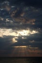 Dramatic stormy dark cloudy sky over sea Royalty Free Stock Photo