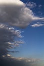 Dramatic stormy gray clouds with blue sky. Royalty Free Stock Photo