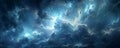 A dramatic stormy sky background with dark clouds and flashes of lightning, creating a powerful and Royalty Free Stock Photo