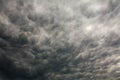 Dramatic stormy sky in gray clouds dangerous windy rainy weather