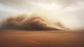Dramatic stormy sky over the desert. 3d render