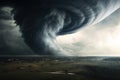 Dramatic stormy sky over the village. 3d render, panorama of the mountains, AI Generated