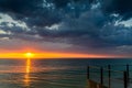 Dramatic stormy sky at sunset Royalty Free Stock Photo