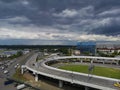 Dramatic stormy summer sky over a flyover Royalty Free Stock Photo