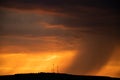 dramatic stormy sunset background summer storm Royalty Free Stock Photo