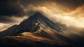 A dramatic and stunning view of the mountains and the sky