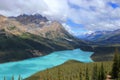 Banff National Park with Turquoise Waters of Peyto Lake, Canadian Rocky Mountains, Alberta Royalty Free Stock Photo