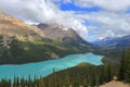 Banff National Park, Peyto Lake and Rocky Mountains Landscape, Alberta, Canada Royalty Free Stock Photo
