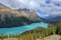 Peyto Lake along Icefields Parkway in the Canadian Rocky Mountains, Banff National Park, Alberta Royalty Free Stock Photo