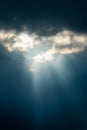 Dramatic Sun Rays Breaking Through The Clouds Royalty Free Stock Photo