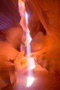 Dramatic sunbeam in the Upper Antelope Canyon slot, Page, Arizona, USA