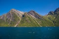 Dramatic sunny and beauty landscape at Hjorundfjord, Norway