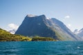 Dramatic sunny and beauty landscape at Hjorundfjord, Norway