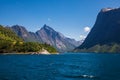 Dramatic sunny and beauty landscape at Hjorundfjord, Norway