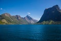 Dramatic sunny and beauty landscape at Hjorundfjord, Norway