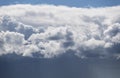 Dramatic sunny fluffy cumulus clouds at summer sky Royalty Free Stock Photo