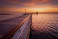Dramatic sunrise on the beach in Burgas, Bulgaria. Royalty Free Stock Photo