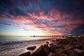 Sunrise over Shorncliffe pier Royalty Free Stock Photo