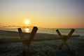 Dramatic sunrise on the Corbu beach, Romania Royalty Free Stock Photo