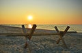 Dramatic sunrise on the Corbu beach, Romania Royalty Free Stock Photo