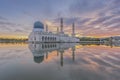 Dramatic sunrise at Kota Kinabalu City Mosque Sabah Borneo, Malaysia Royalty Free Stock Photo