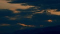 Dramatic Sunrise Landscape. The Morning Mist On The Mountain And The Sun Shines On The Clouds.