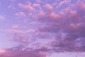 Dramatic sunrise, sunset pink violet blue sky with beautiful clouds background texture Royalty Free Stock Photo