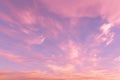 Dramatic sunrise, sunset pink violet blue sky with cirrus clouds abstract background texture Royalty Free Stock Photo