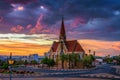 Dramatic sunset above Christchurch, Windhoek, Namibia Royalty Free Stock Photo