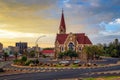 Dramatic sunset above Christchurch, Windhoek, Namibia