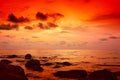 Dramatic sunset on the beach Royalty Free Stock Photo