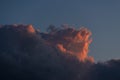 Orange clouds against a twilight sky Royalty Free Stock Photo