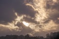 Dramatic Sunset Clouds over British Countryside Royalty Free Stock Photo