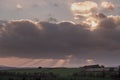 Dramatic Sunset Clouds over British Countryside Royalty Free Stock Photo