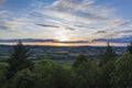 Dramatic Sunset Clouds over Scenic Valley in Shropshire, UK Royalty Free Stock Photo