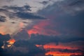 Dramatic sunset cloudscape with blue sky and clouds Royalty Free Stock Photo