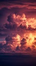 Dramatic Sunset Cloudscape with Vivid Red and Orange Hues Royalty Free Stock Photo