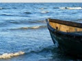 Dramatic sunset on the Corbu beach at the Black Sea, Romania, one of the most beautiful virgin beach in Europe Royalty Free Stock Photo