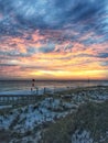 Dramatic sunset at Destin, Florida`s Henderson Beach State Park. Royalty Free Stock Photo