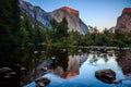 Dramatic Sunset on the El Capitan, Yosemite National Park, California Royalty Free Stock Photo