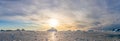 dramatic sunset evening atmosphere in Cierva Cove - a deep inlet on the west side of the Antarctic Peninsula, Antarctica