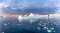 dramatic sunset evening atmosphere in Cierva Cove - a deep inlet on the west side of the Antarctic Peninsula, Antarctica