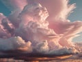 Dramatic sunset evening sky. Fluffy clouds, summer skies, cloudy background. Aerial nature sunrise Royalty Free Stock Photo