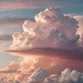 Dramatic sunset evening sky. Fluffy clouds, summer skies, cloudy background. Aerial nature sunrise