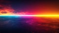 Dramatic Sunset Gradient Over Ocean Surface Royalty Free Stock Photo